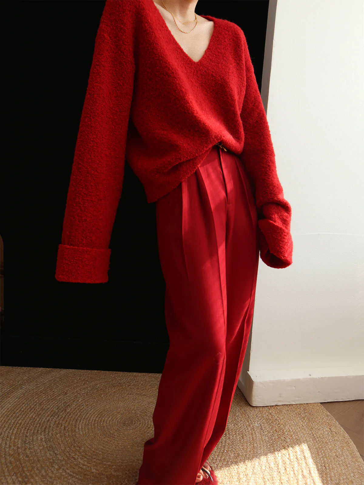 Middle Waist Pleated Tapered Pants - Takermore