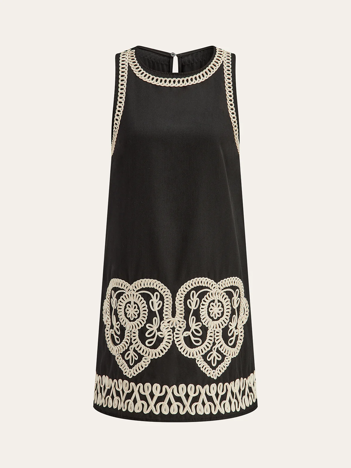 Sleeveless Embroidery Mini Dress - Takermore