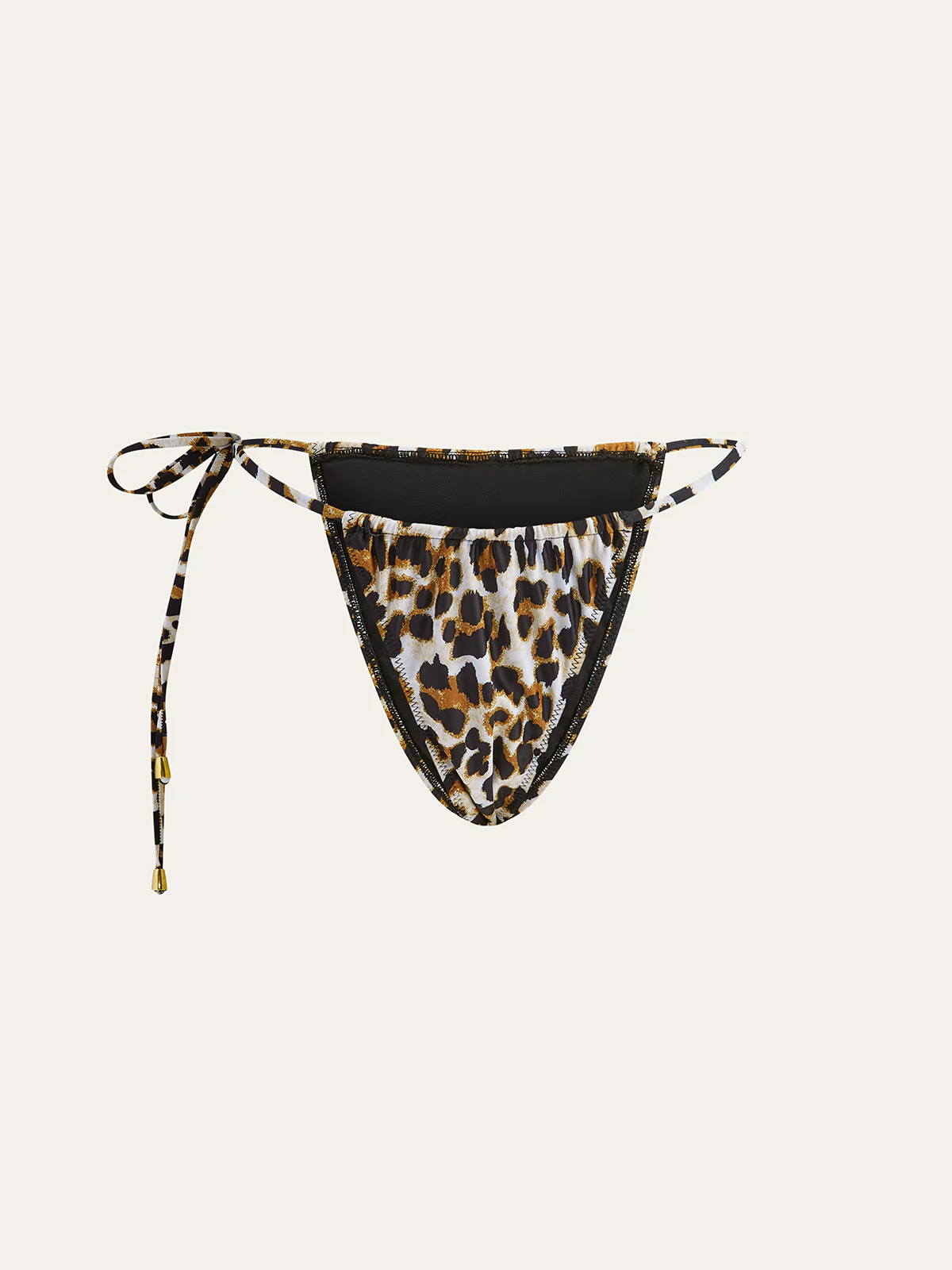 Leopard Print Tie-Side Bikini Bottom - Takermore