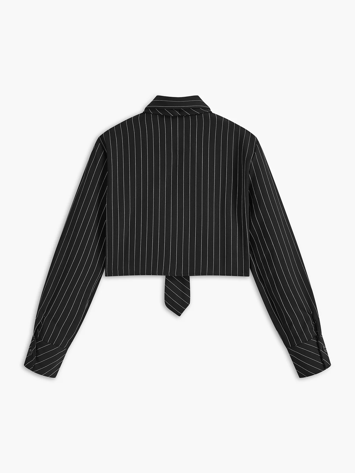 Pinstripe Crop Polo Shirt - Takermore