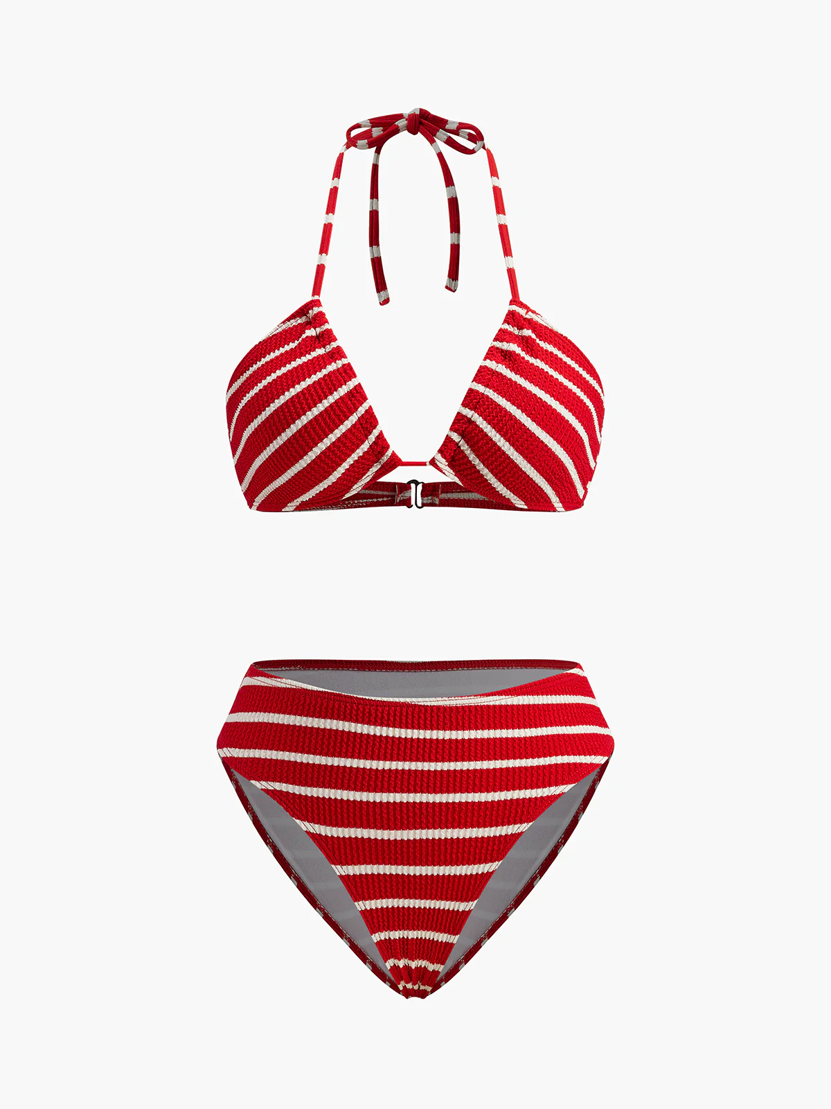 Striped Bikini With Matching Shorts - Takermore