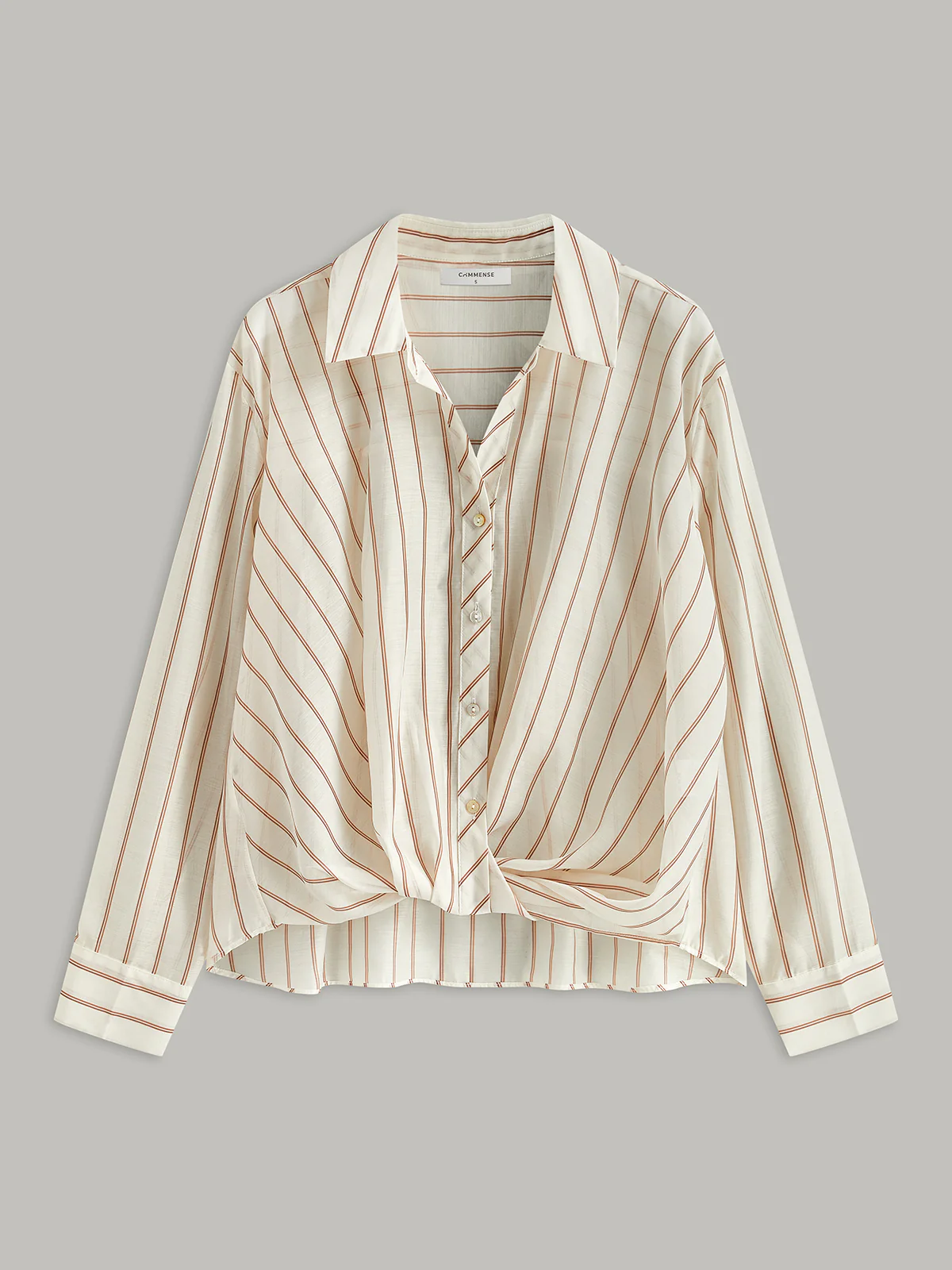 Stripe Cropped Shirt (Semi-Sheer) - Takermore