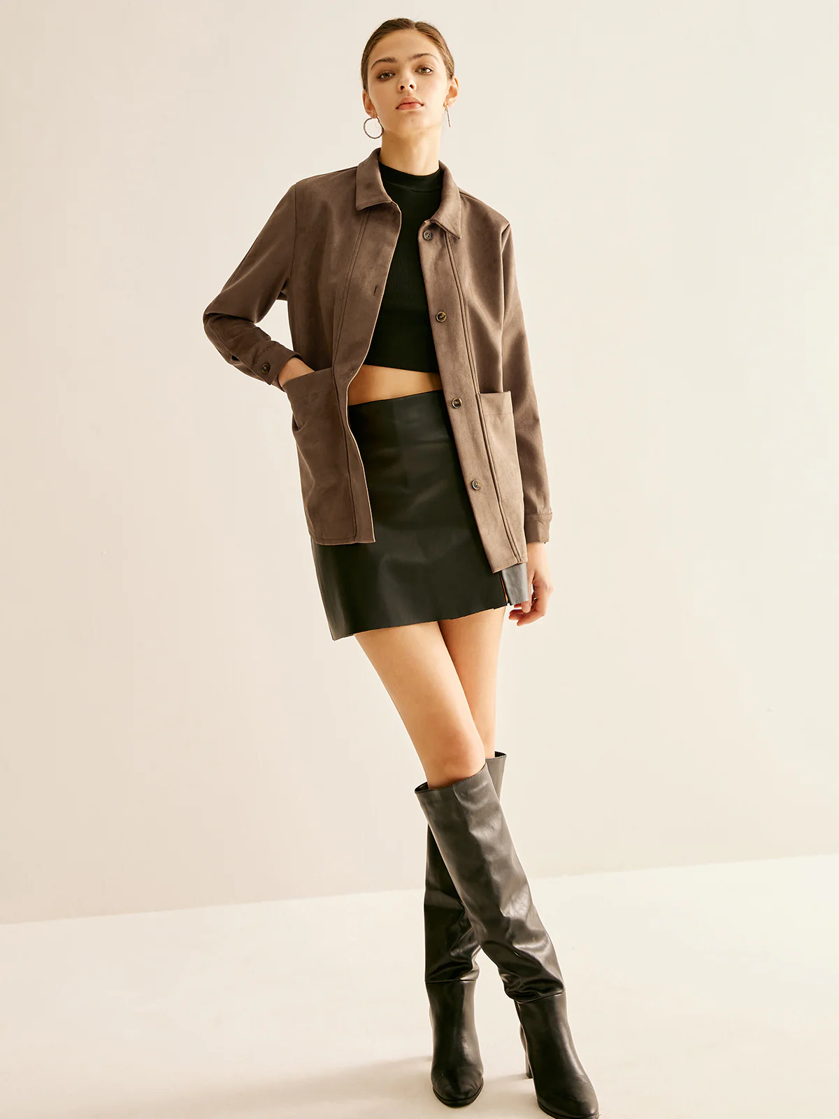 Pockets Suede Polo Shirt - Takermore