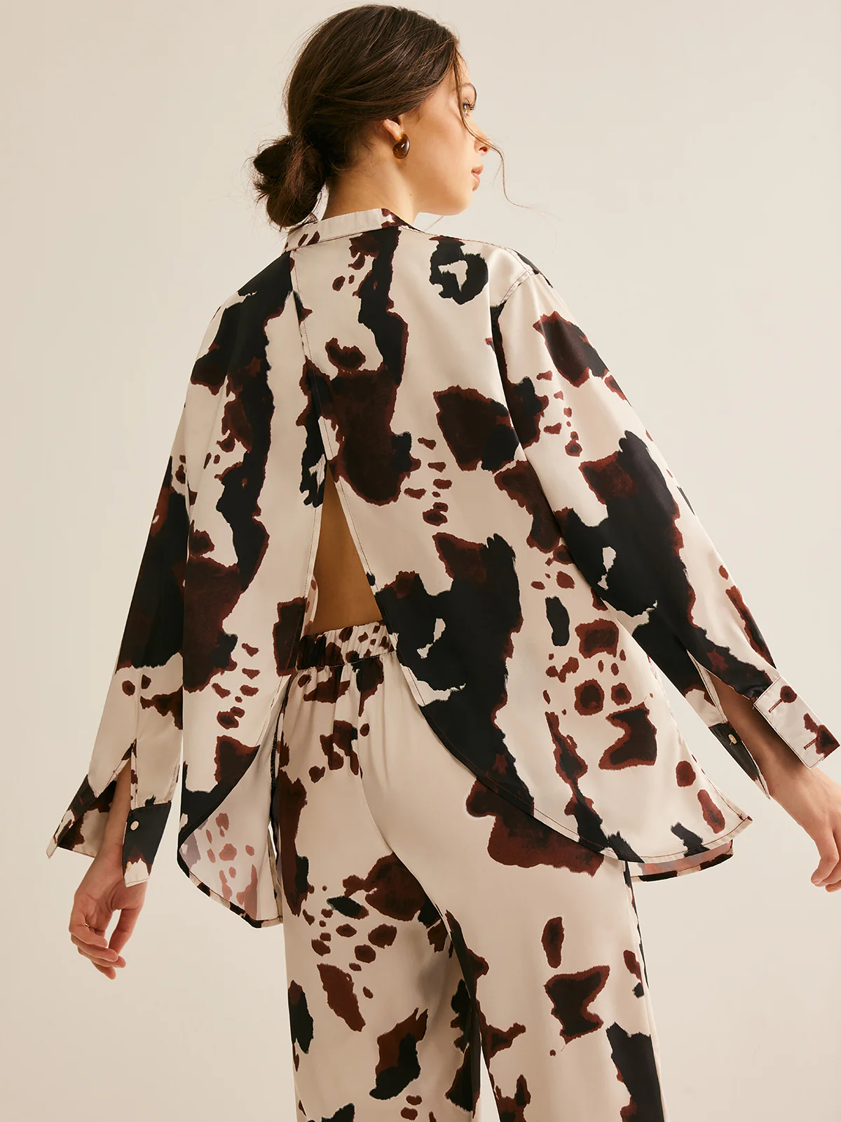Cow Printed Loose Shirt - Takermore