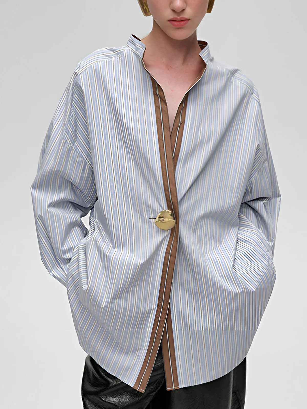 Cotton Contrast Trim Pinstripe Polo Shirt - Takermore