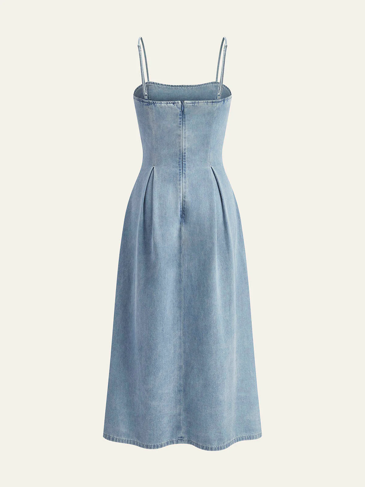 Minimalist Zipper Denim Dress - Takermore