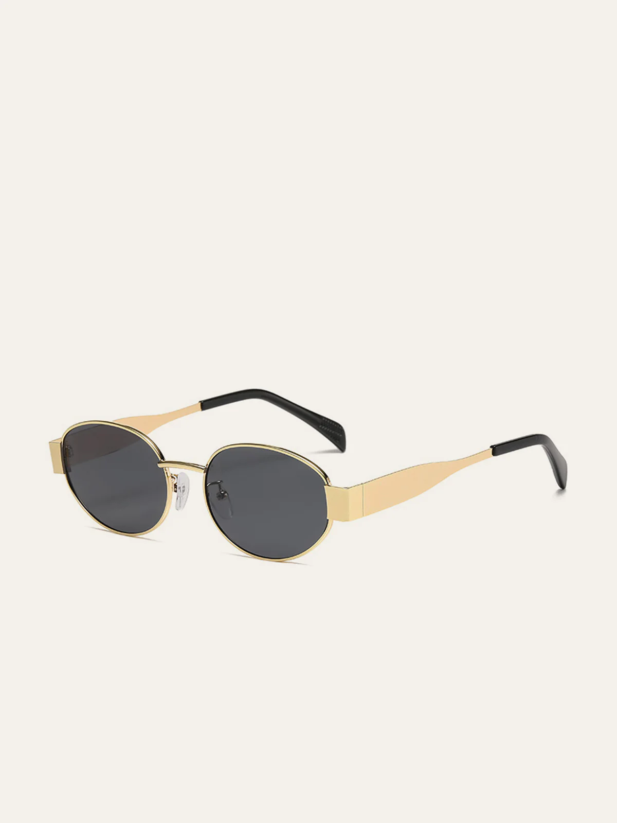 Gold-Trim Oval Sunglasses - Takermore