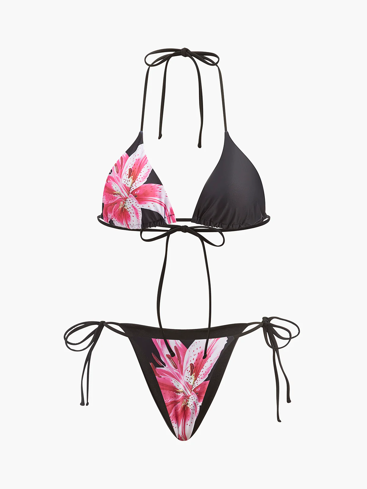 Floral Print Bikini With Mesh Skirt - Takermore