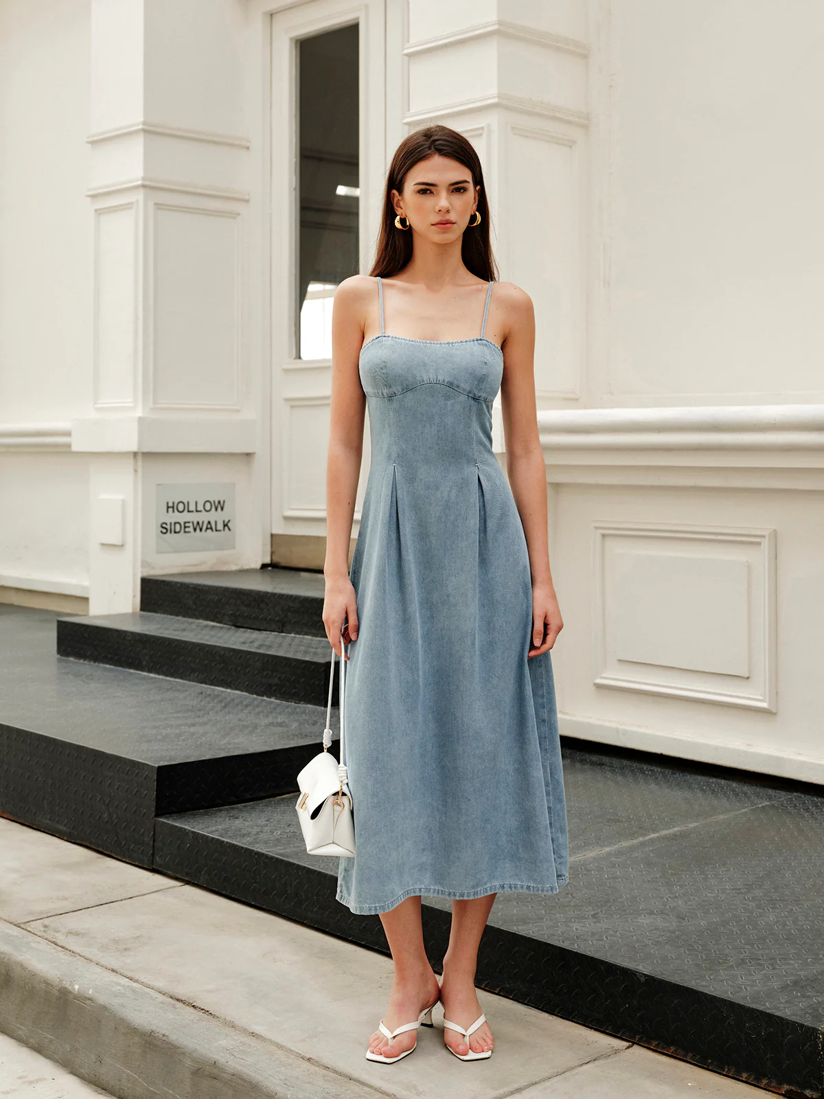 Minimalist Zipper Denim Dress - Takermore