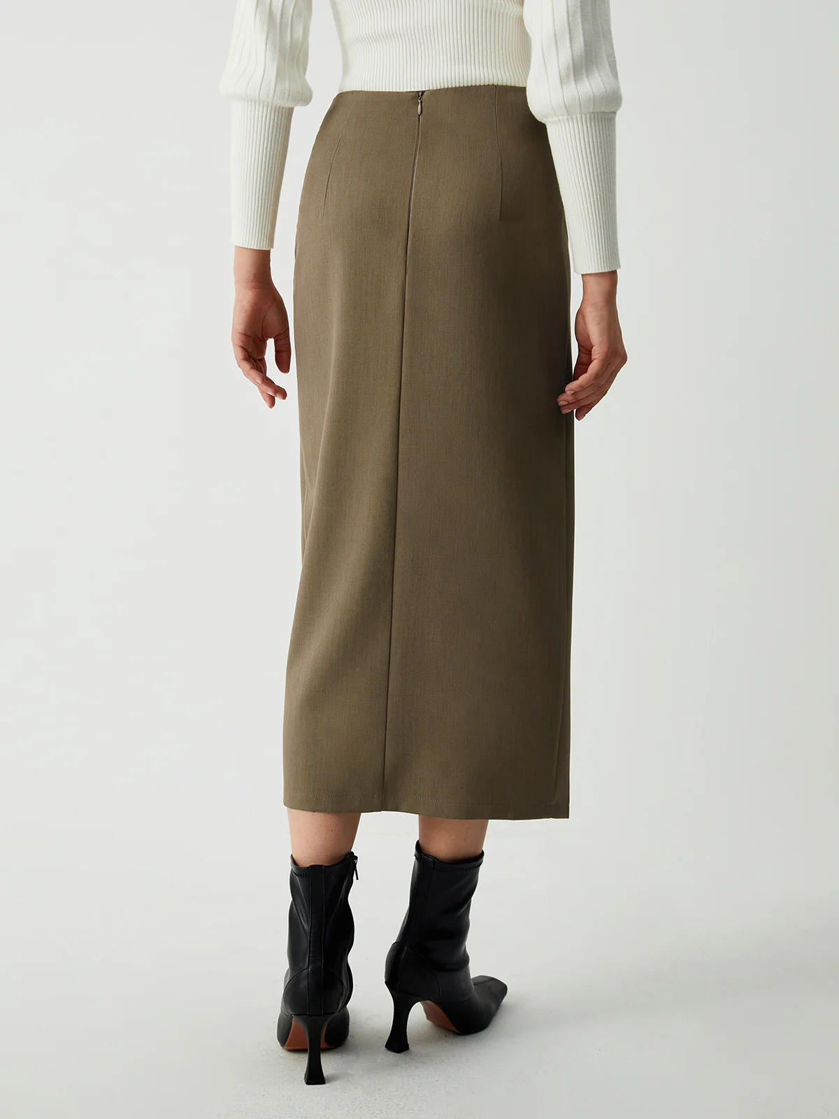 Maple Wrap Slit Midi Skirt - Takermore