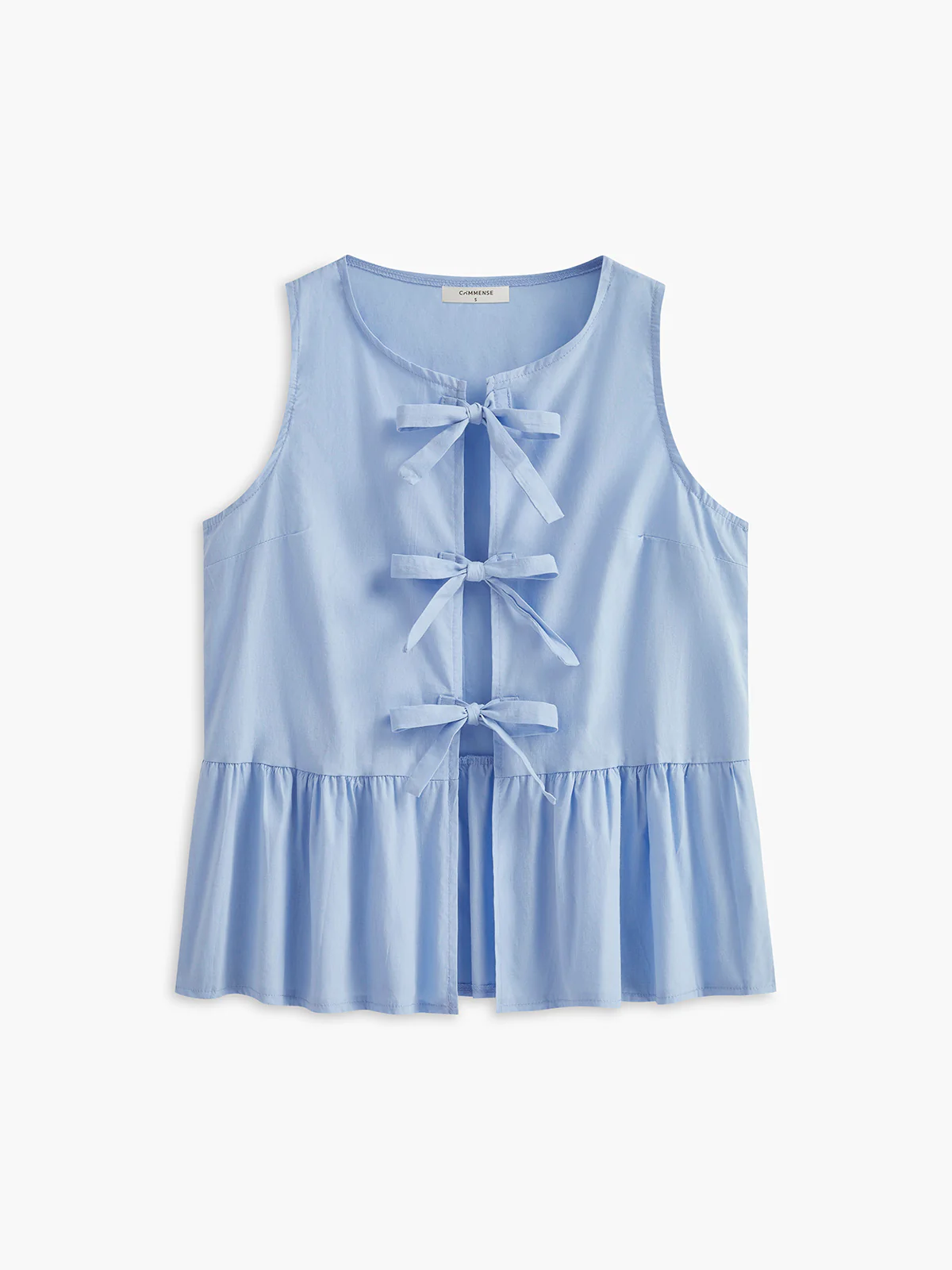Bow-Front Panel Pleated Blouse - Takermore