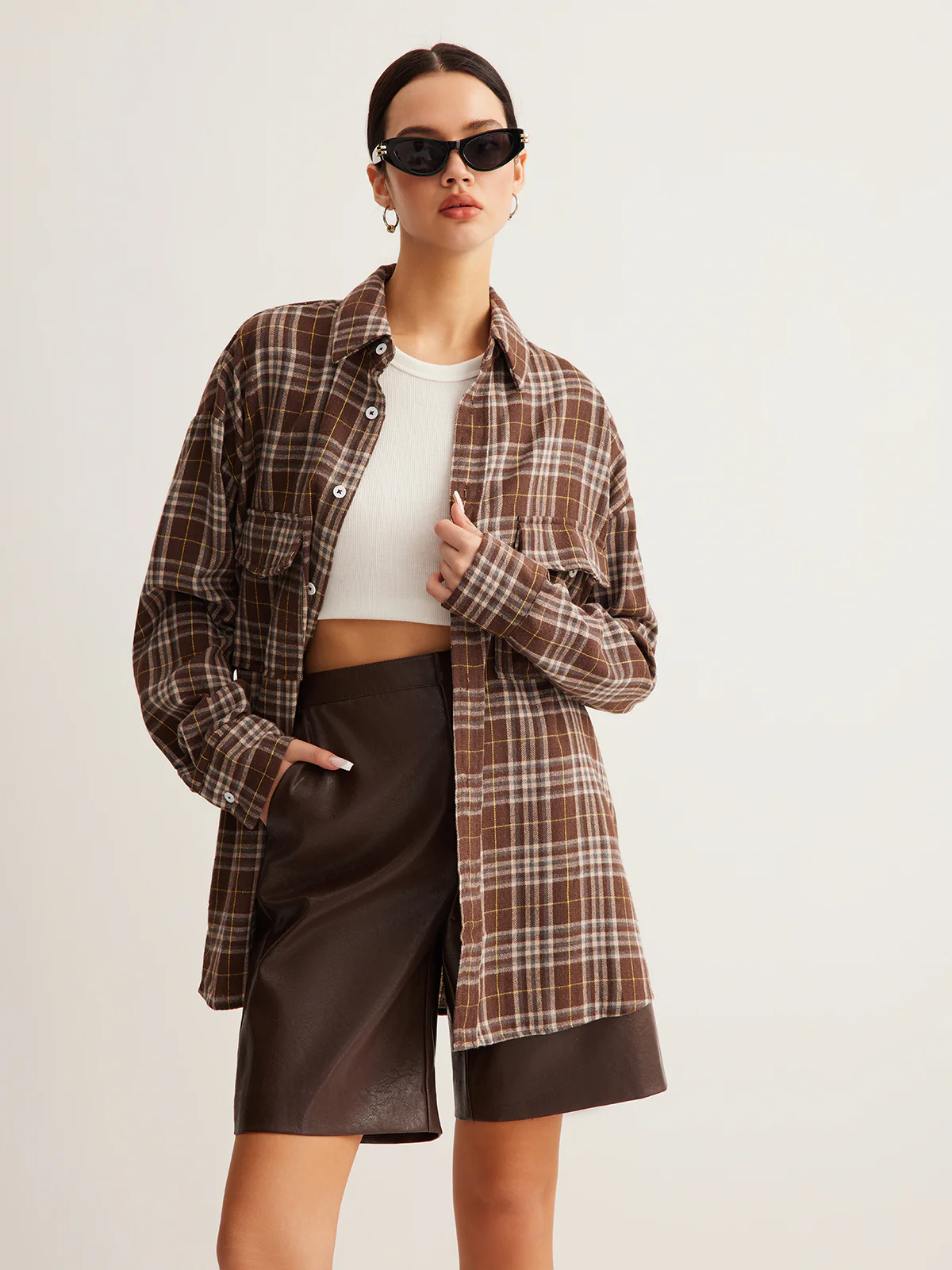 Versatile Plaid Polo Shirt - Takermore