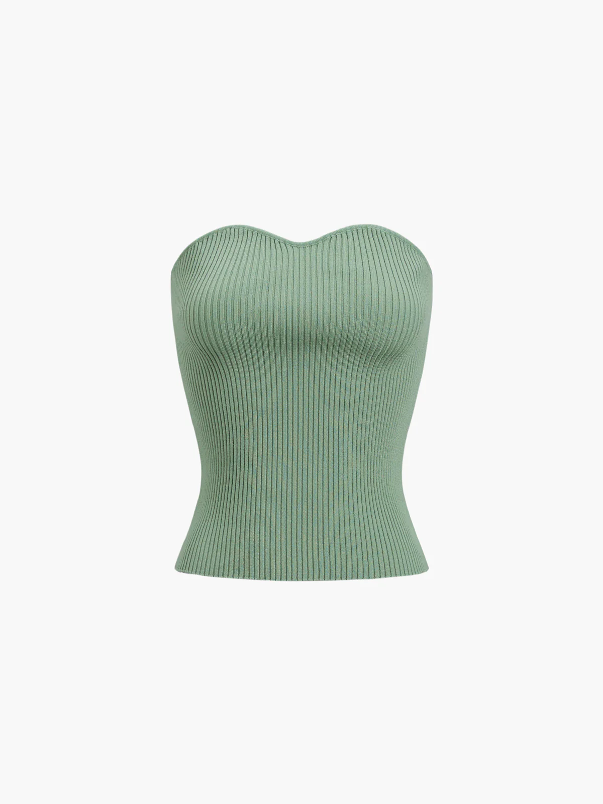 Leisure Ribbed Sweetheart Strapeless Tube Top - Takermore
