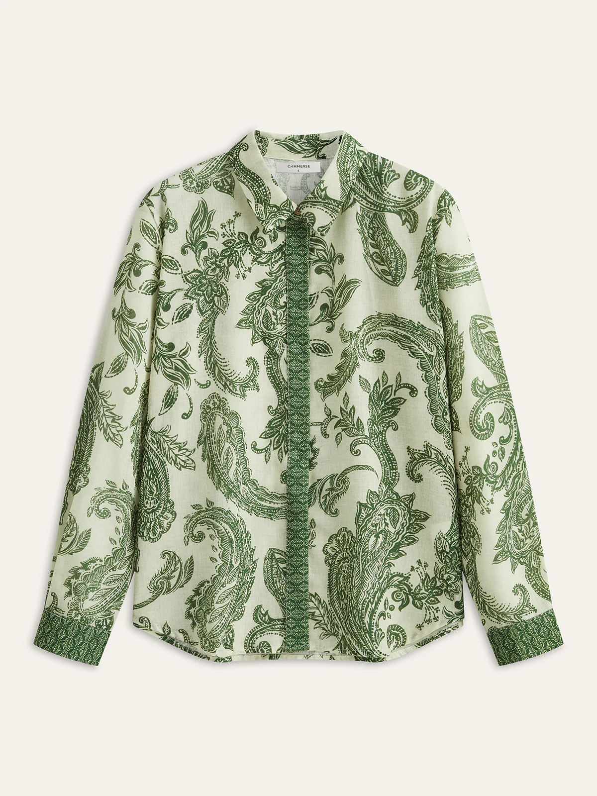 Paisley Print Button-Front Shirt - Takermore