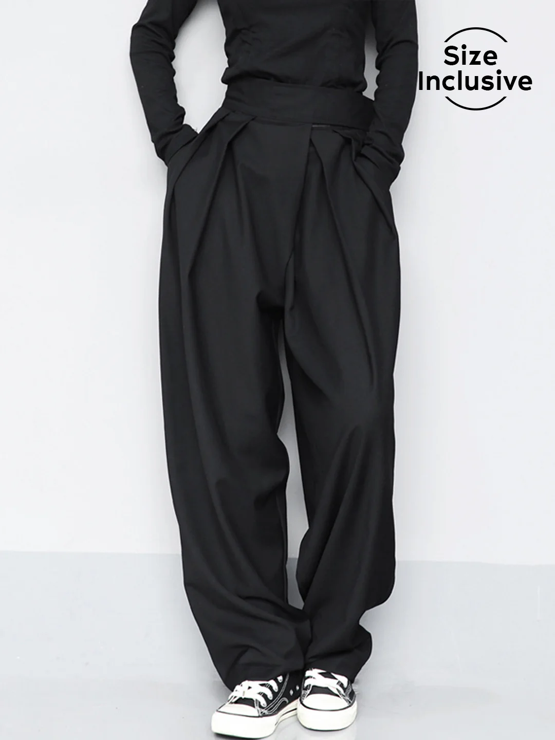 Hook-and-Loop Fastener Wide Leg Velcro Pants - Takermore