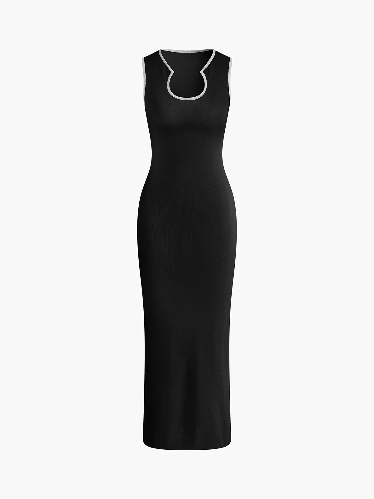 Slim Fit Contrast Binding Sweater Dress - Takermore