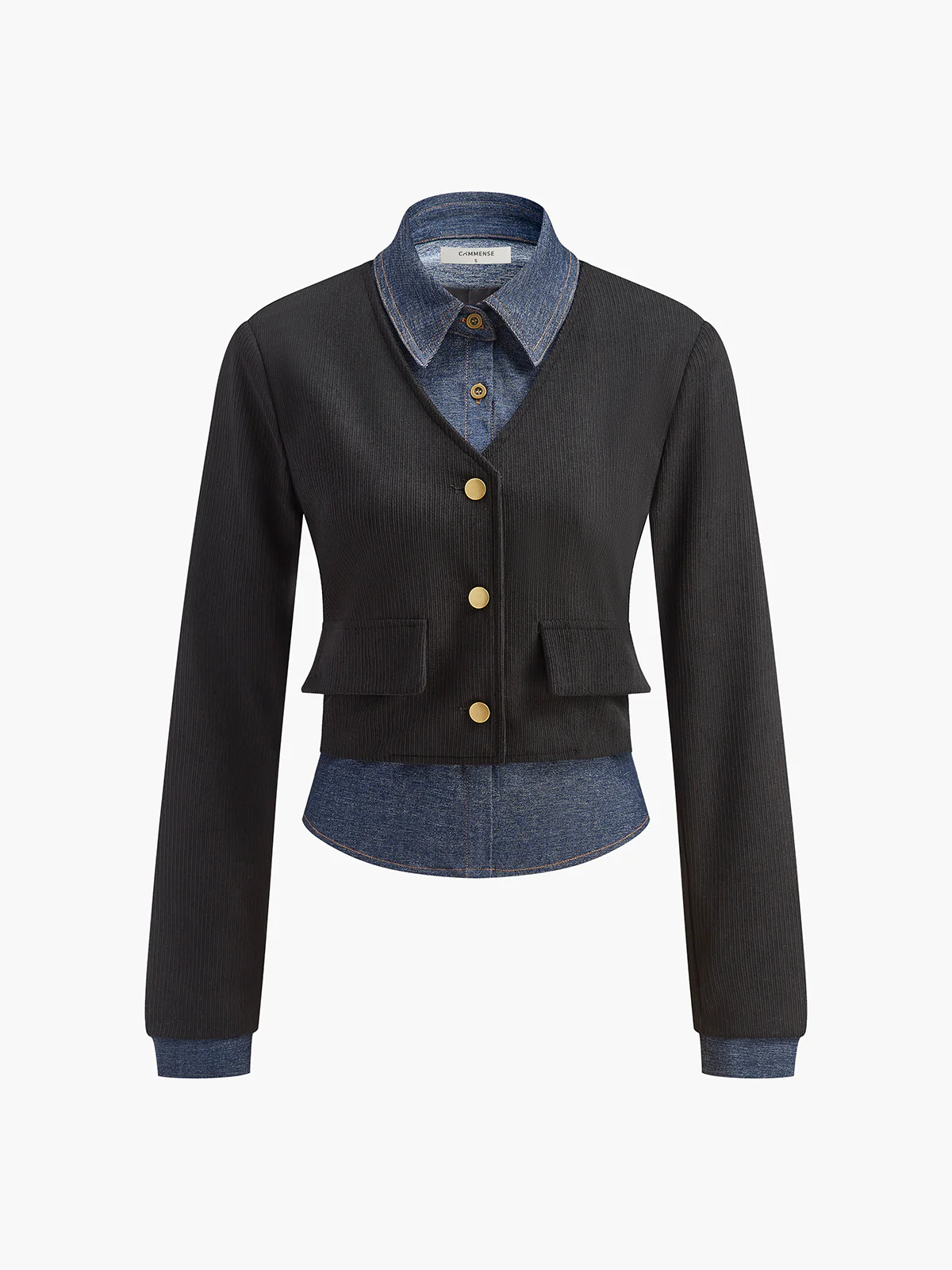 2 in 1 Denim Panel Polo Shirt - Takermore