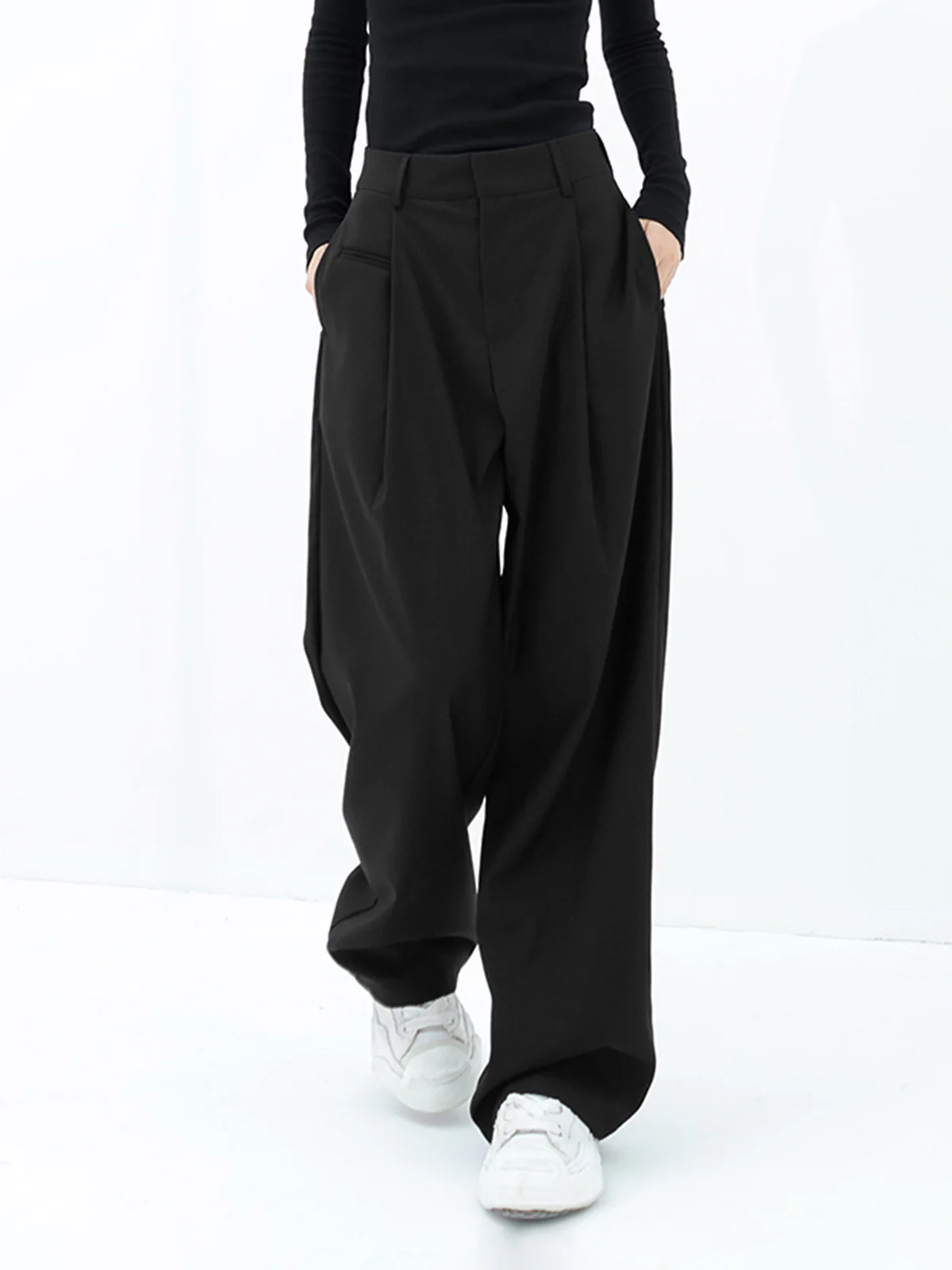 Basic Baggy Wide Leg Dress Pants - Takermore
