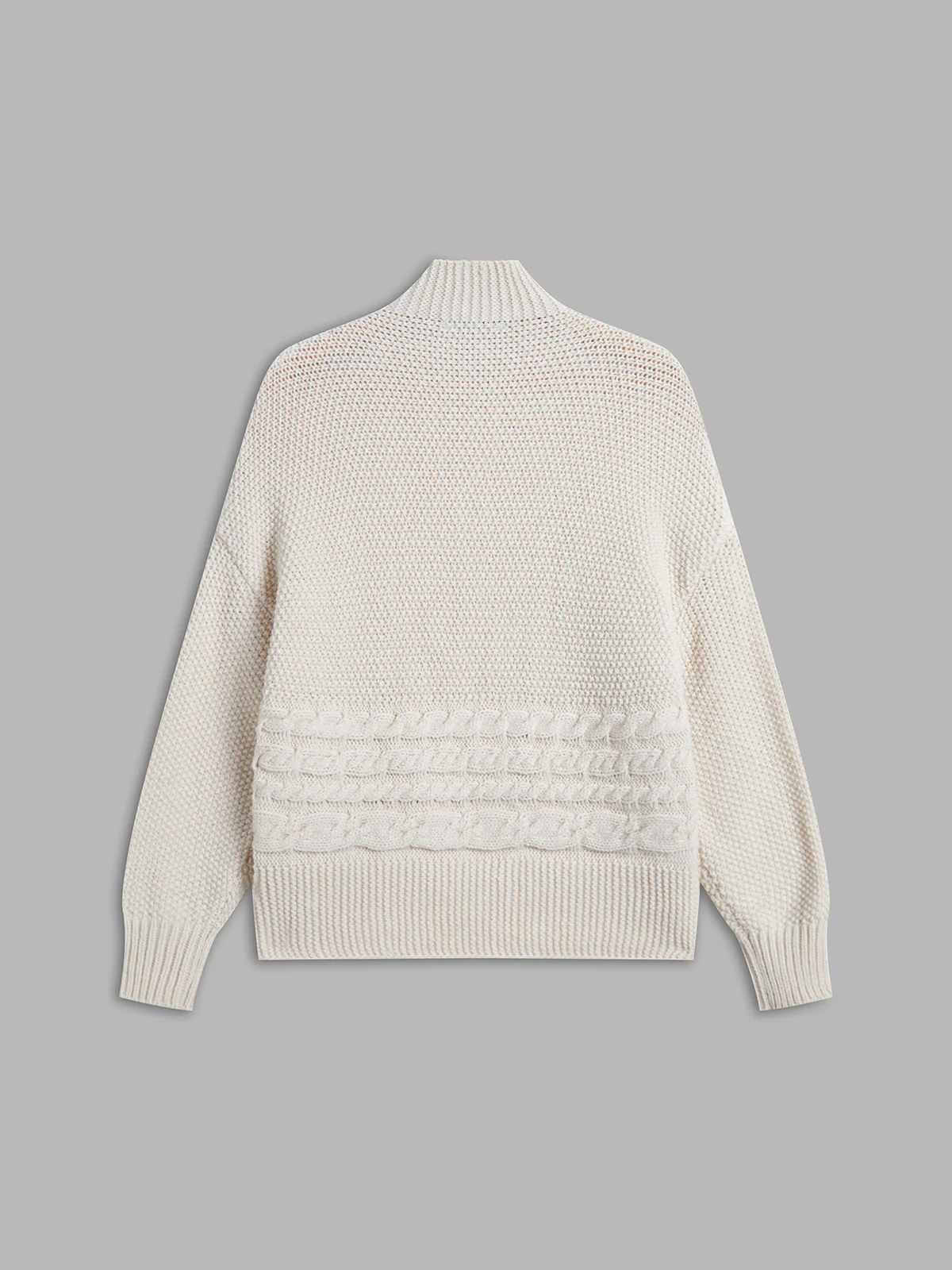 Oversized Mockneck Cable Knit Jumper - Takermore