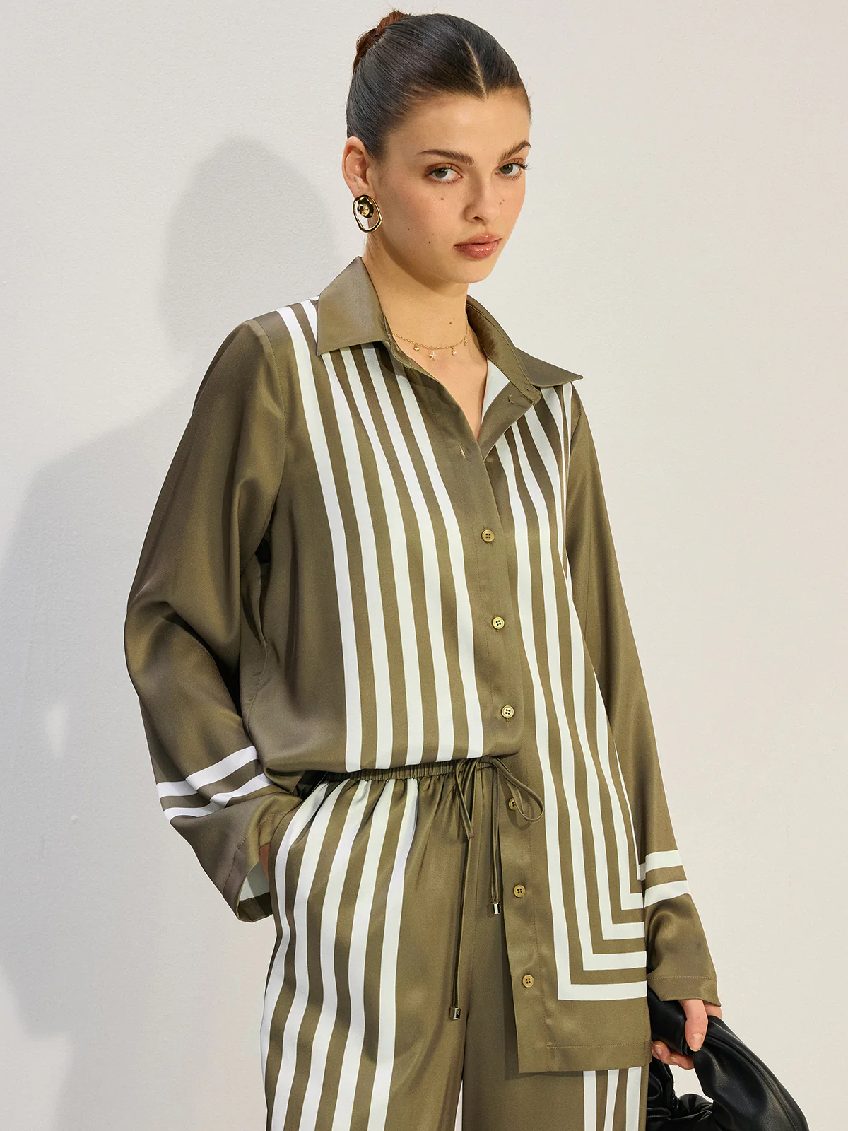 Striped Satin Shirt - Takermore