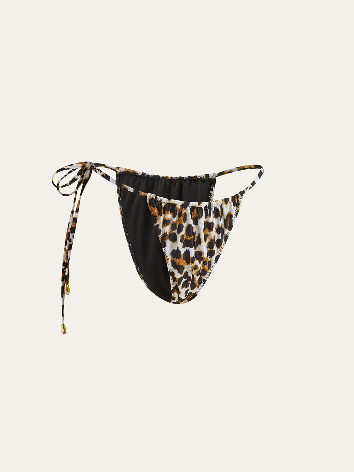 Leopard Print Tie-Side Bikini Bottom - Takermore