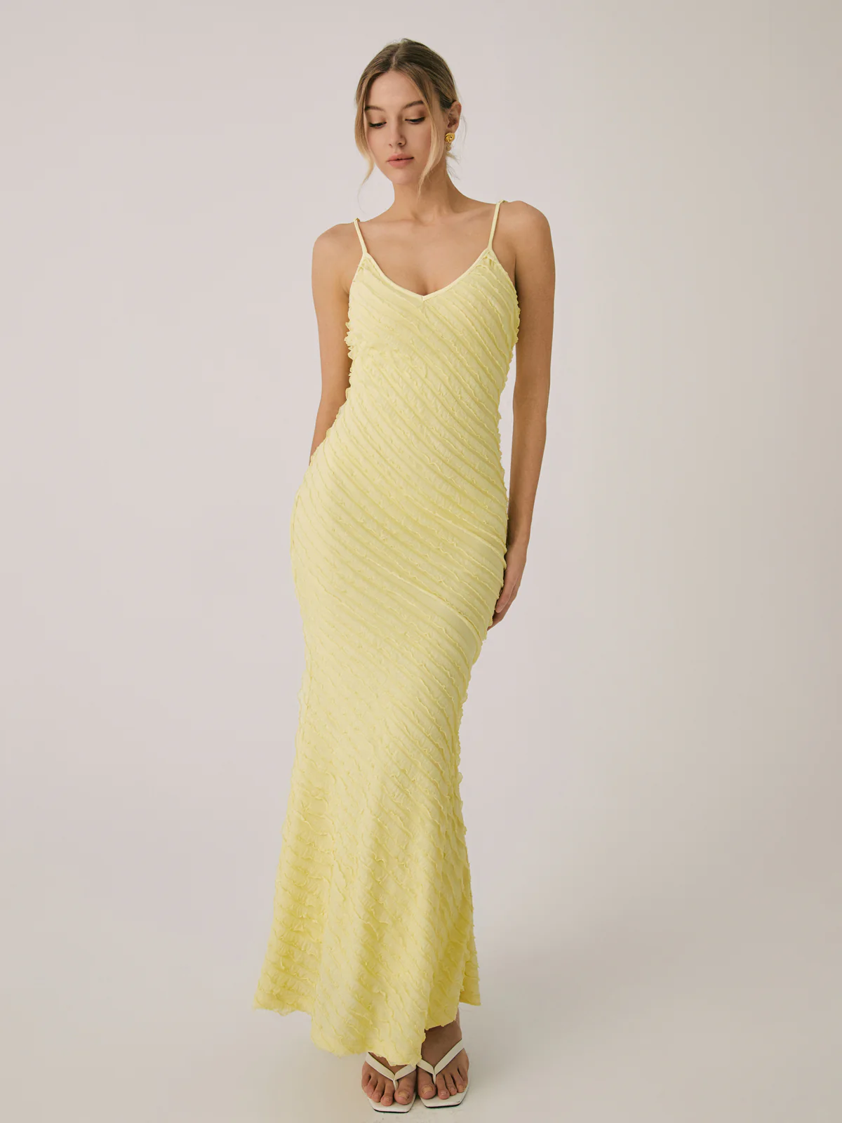 Backless Plain Cami Midi Dress - Takermore