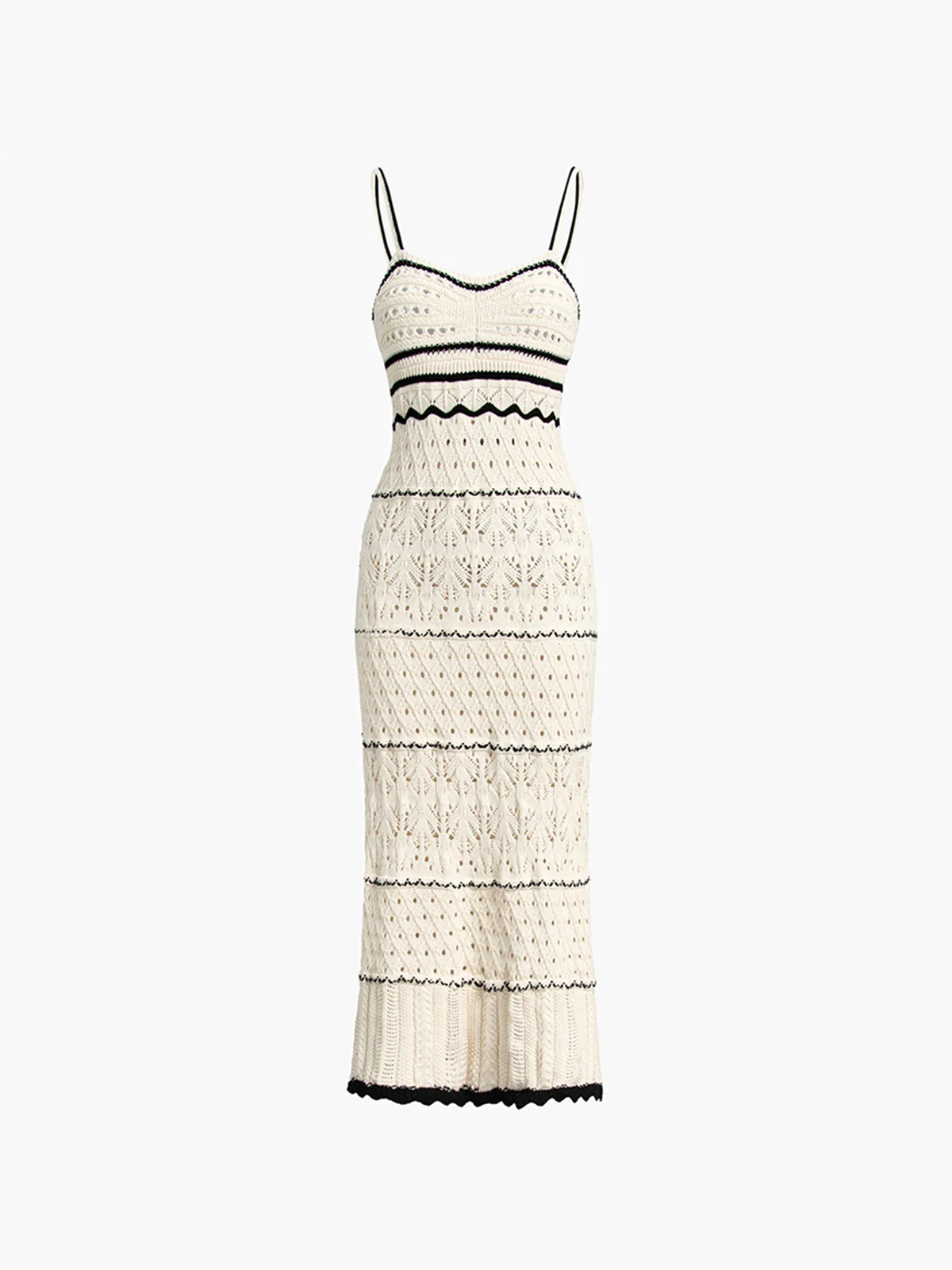 Paros Crochet Eyelet See Through Midi Dress - Takermore