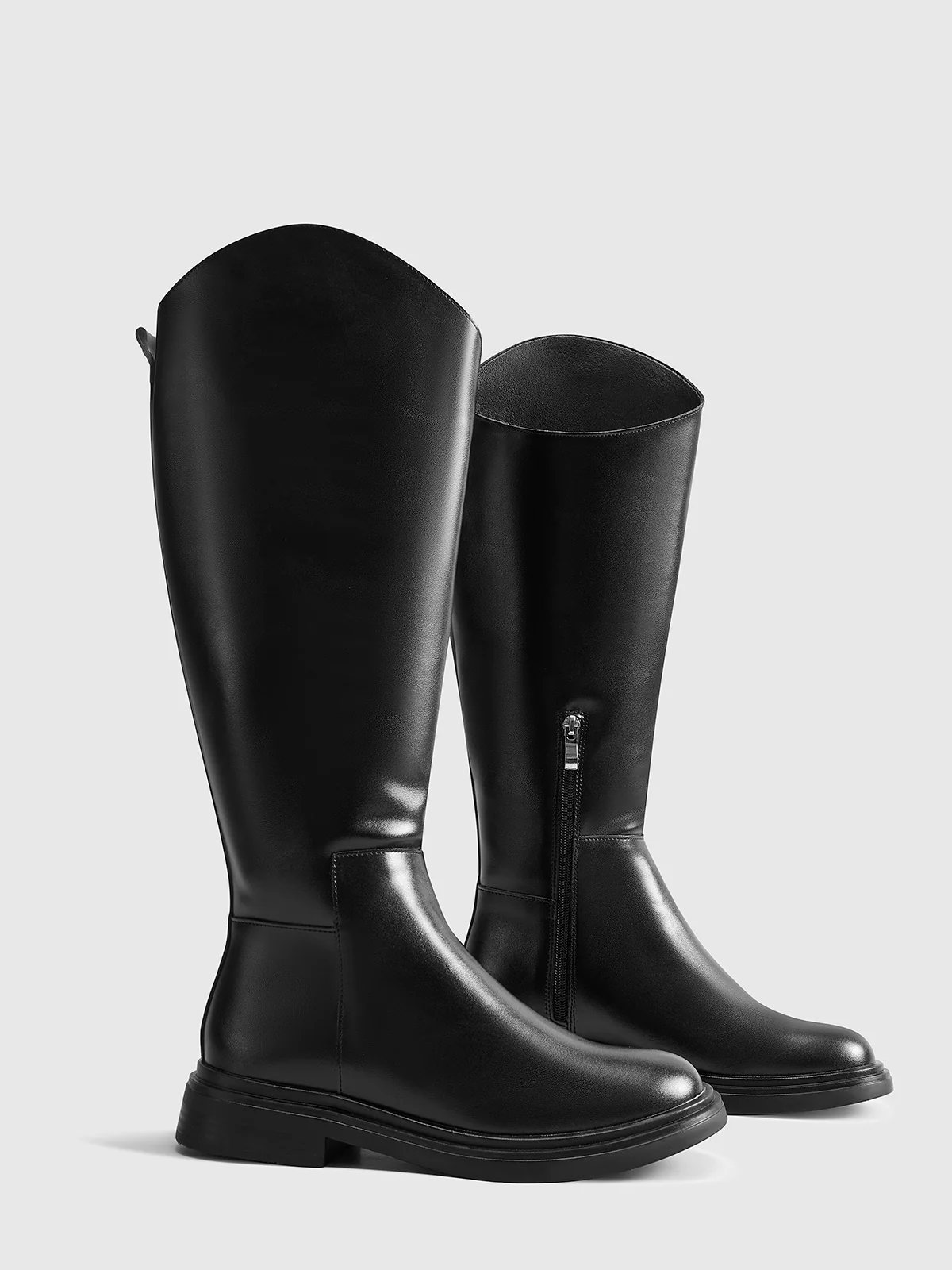 Rounded Toe Knee High Boots - Takermore