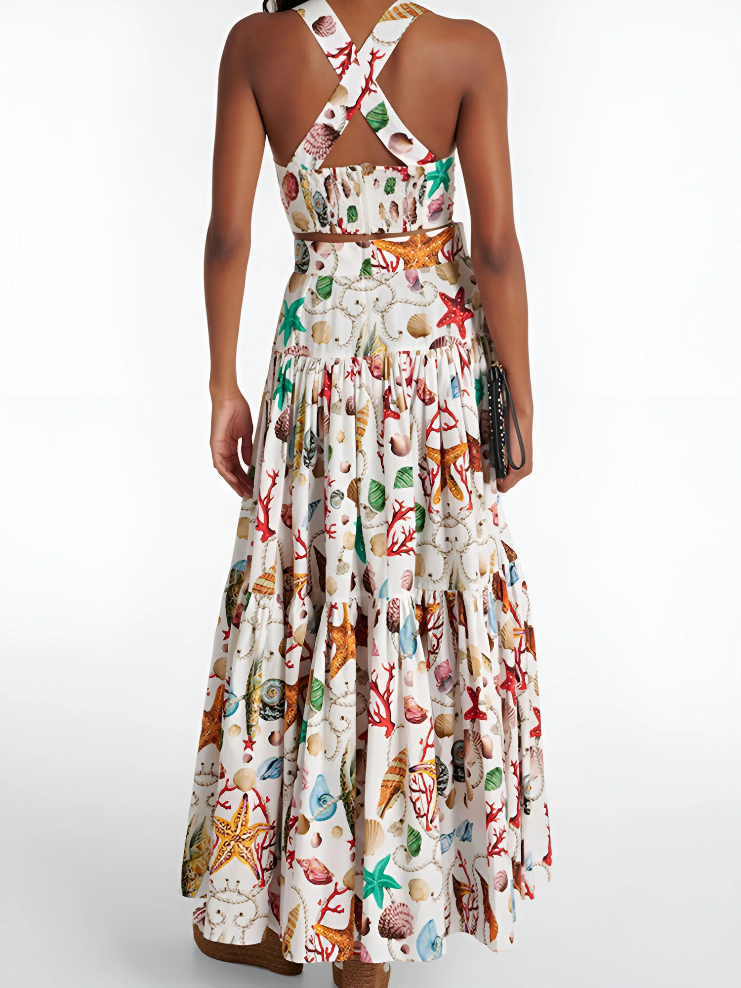 Printed Pleated Skirt Set - Takermore