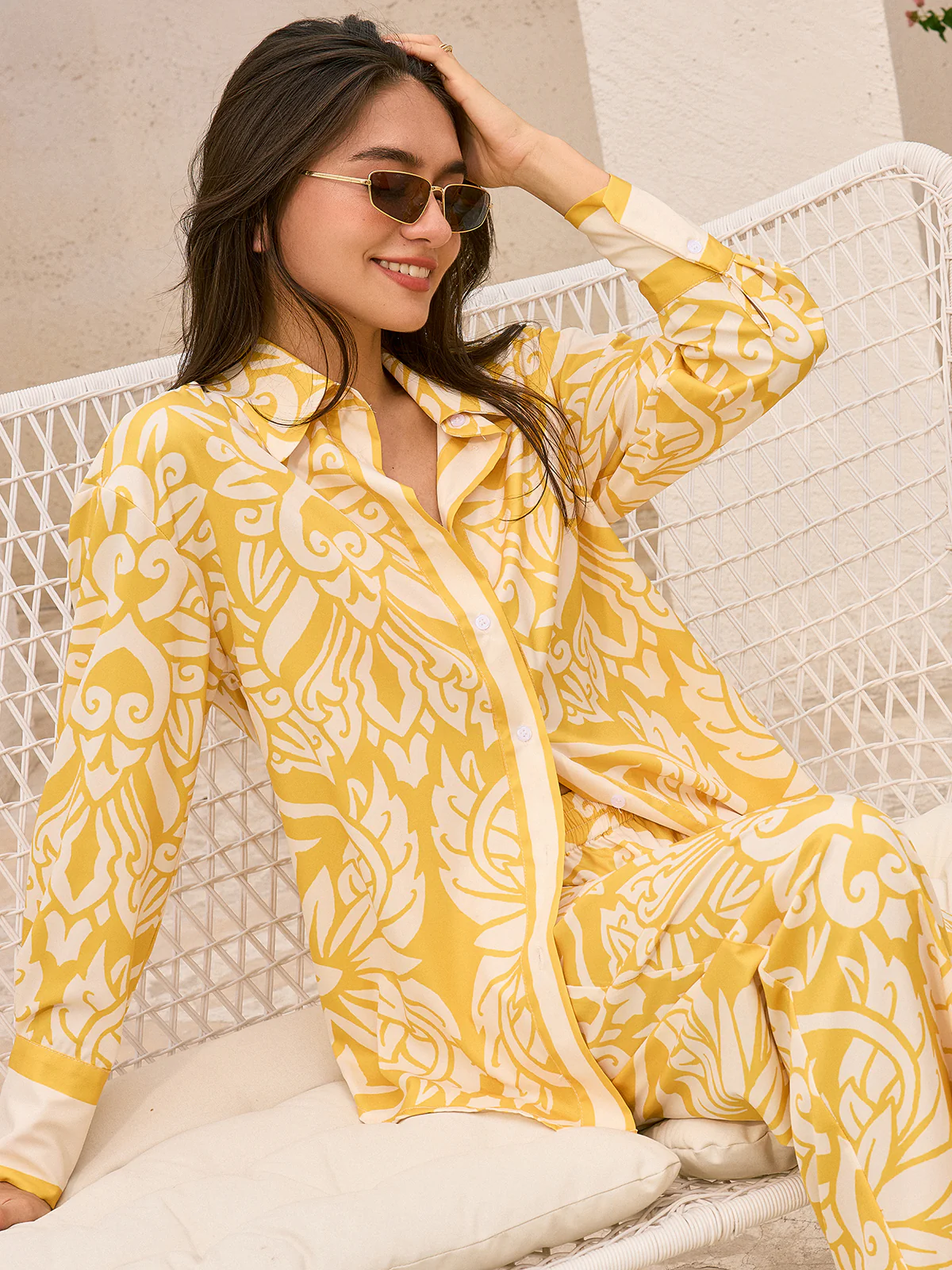 Oversized Patterned Shirt - Takermore