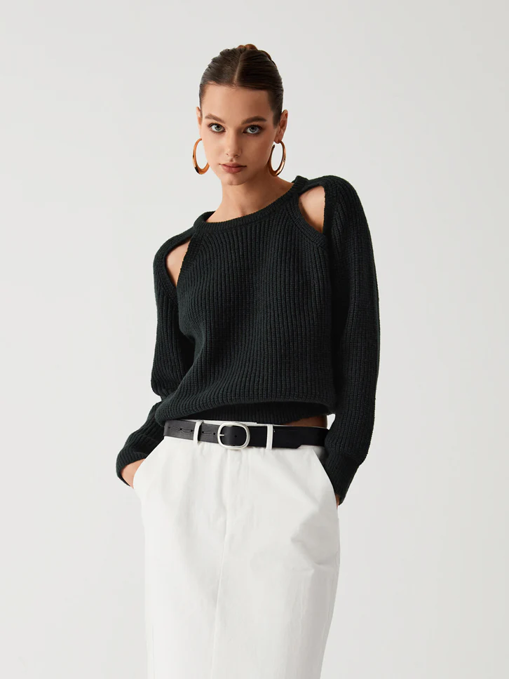 Keep Me Close Cutout Sweater - Takermore