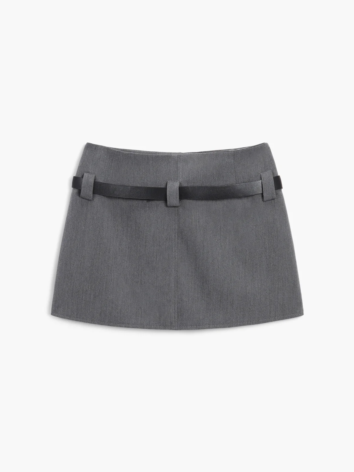 Modern Academia Belted Zippered Mini Skirt - Takermore